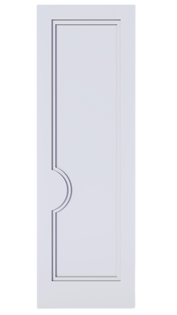 Solid wood interior door with a smooth finish