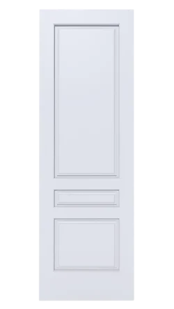 Sophisticated raised panel door enhancing living room decor