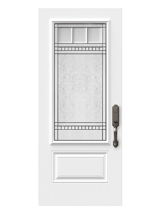 Decorative door glass with elegant design for enhanced curb appeal