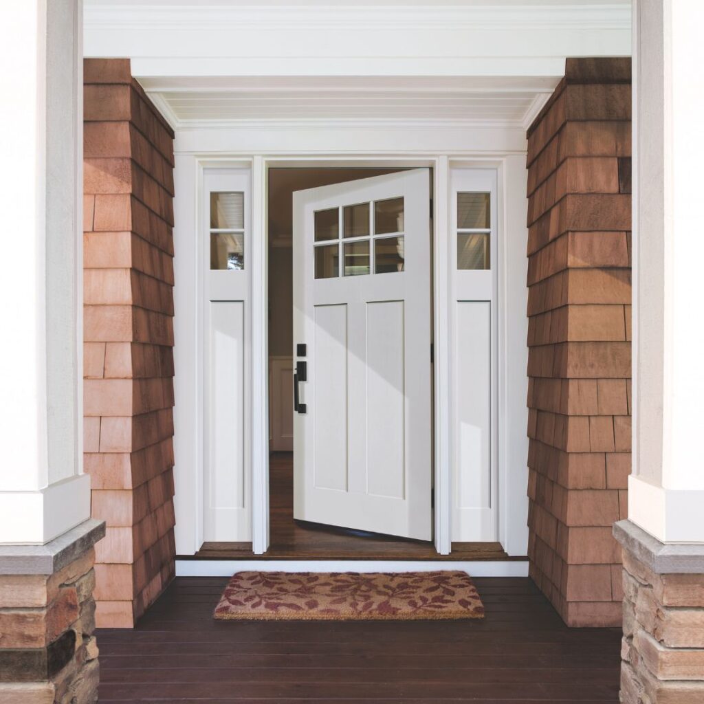 Craftsman shaker front door – classic fiberglass entry door with craftsman design