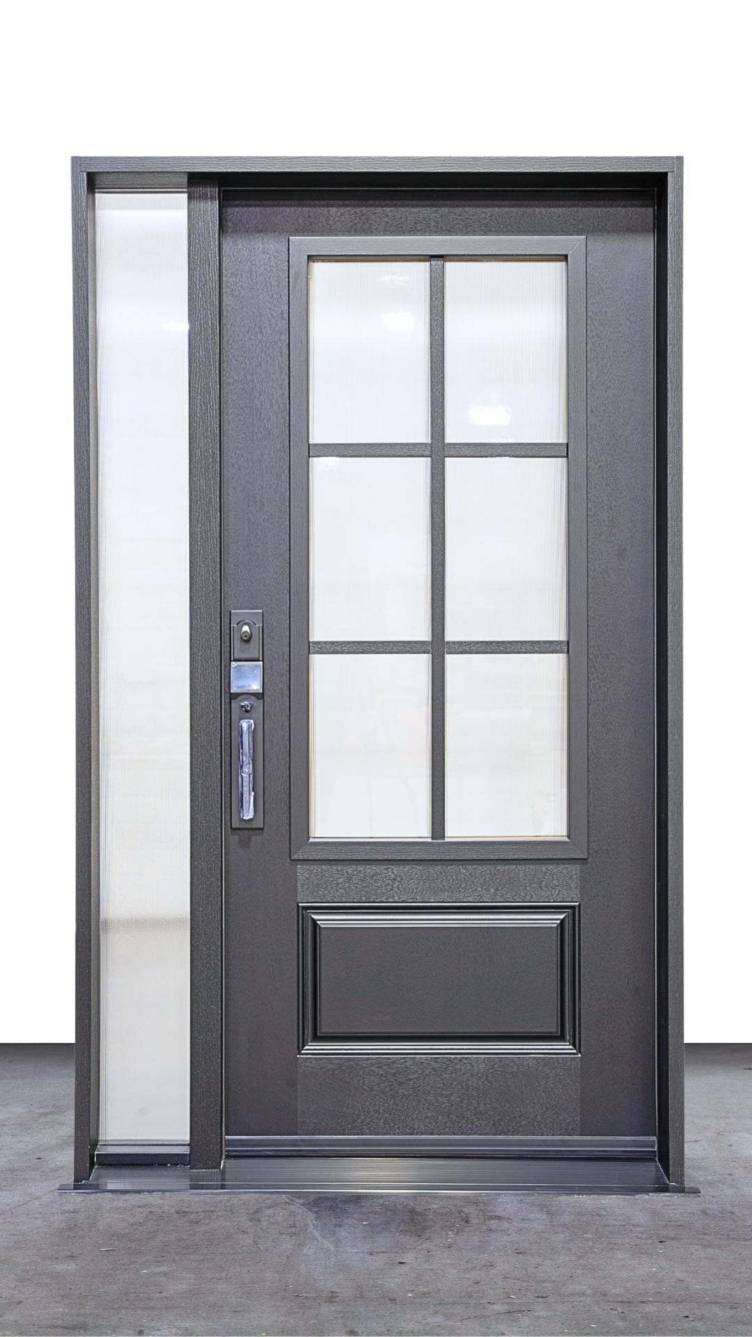 2 Panel Embossed fiberglass entry door detail