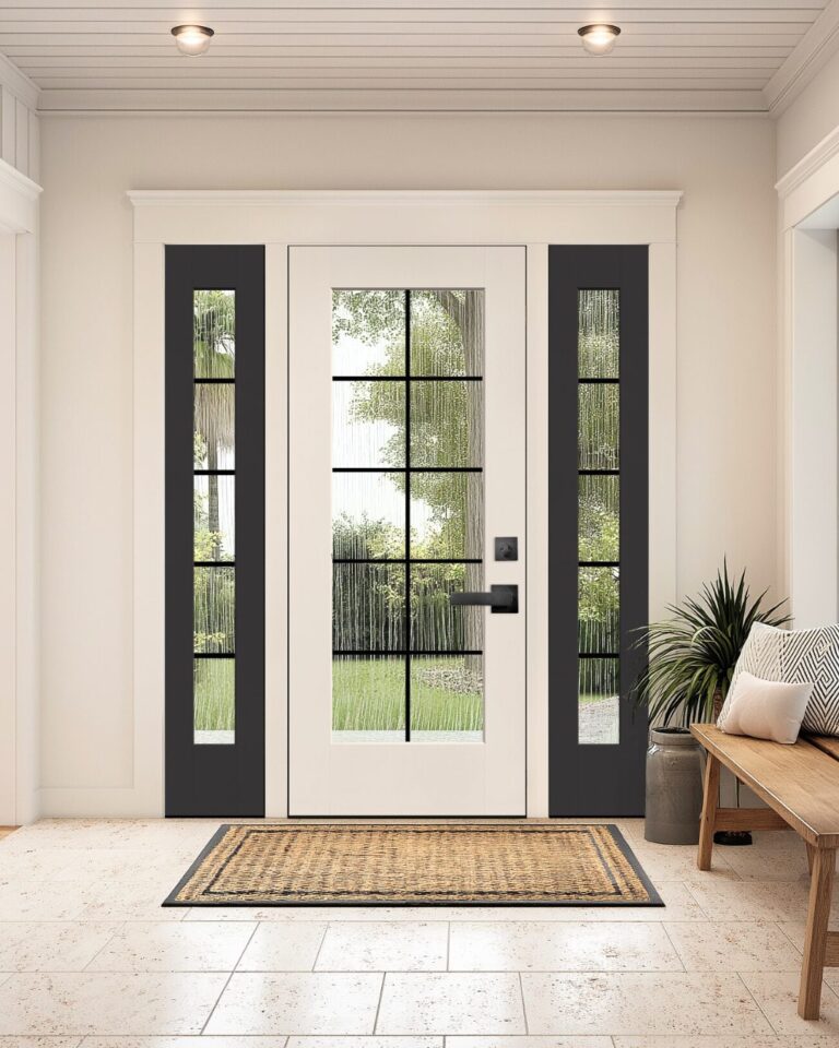 Smooth White Steel Door with Modern Handle – Kally LTD