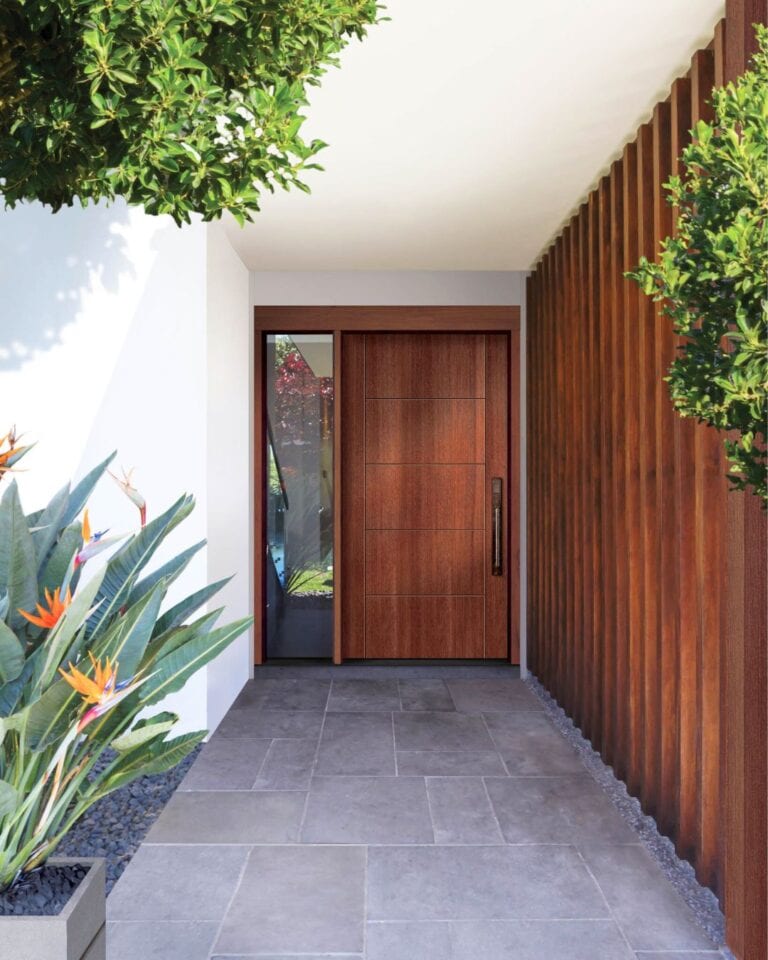 Modern Mahogany Fiberglass Exterior Door – Kally LTD